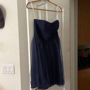 Navy David’s Bridal sleeveless dress